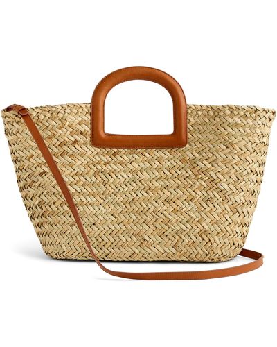 Madewell The Large Handwoven Straw Crossbody Basket Tote - Brown