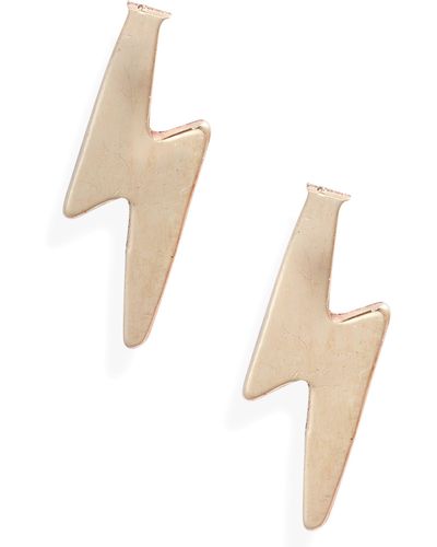 Nashelle Lightning Bolt Stud Earrings - White