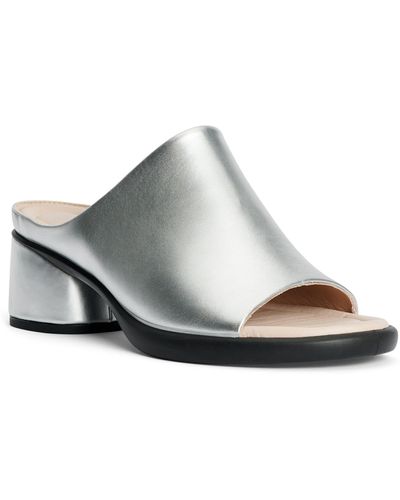 Ecco Sculpted Lx Block Heel Slide Sandal - White