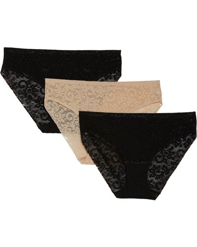 Tc Fine Intimates Assorted 3-pack Lace Hipster Briefs - Black