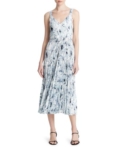 Vince Washed Lily Pleated Slipdress - Blue
