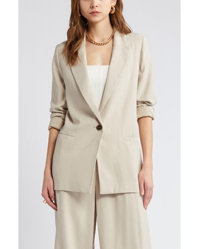 Open Edit Relaxed Fit Blazer - Natural