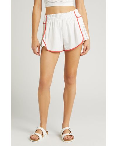 Free People Easy Tiger Side Pleat Shorts - White