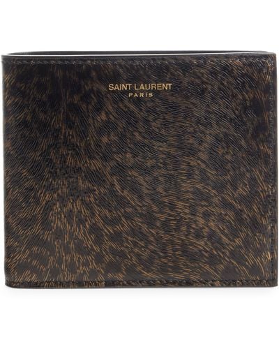 Saint Laurent Textured Leather Bifold Wallet - Black