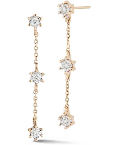 Dana Rebecca Ava Bea Delicate Diamond Drop Earrings - White