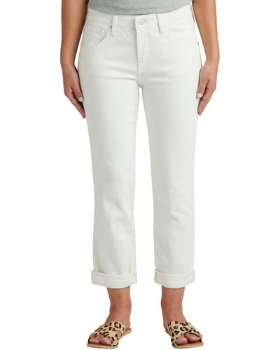 Jag Jeans Carter Cuffed Girlfriend Jeans - White