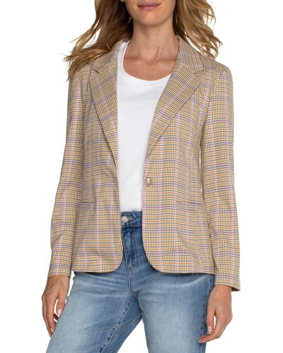 Liverpool Los Angeles Check Fitted Blazer - Natural