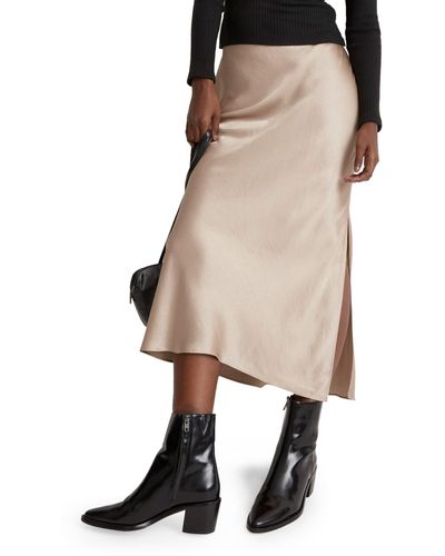 Madewell Satin Slip Skirt - Natural