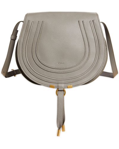 Chloé Medium Marcie Leather Crossbody Bag - Gray