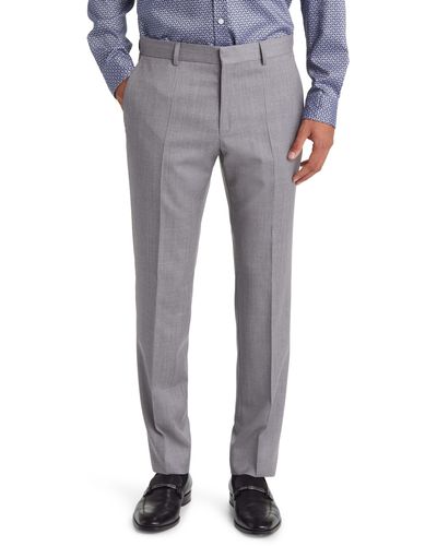 BOSS Genius Slim Fit Wool Suit Pants - Gray