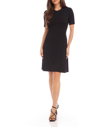 Karen Kane Short Sleeve A-line Dress - Black