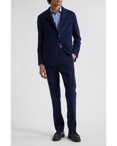 Massimo Alba Cotton Corduroy Suit - Blue