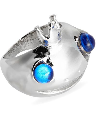 Collina Strada Frog Prince Recycled Pewter Ring - Blue