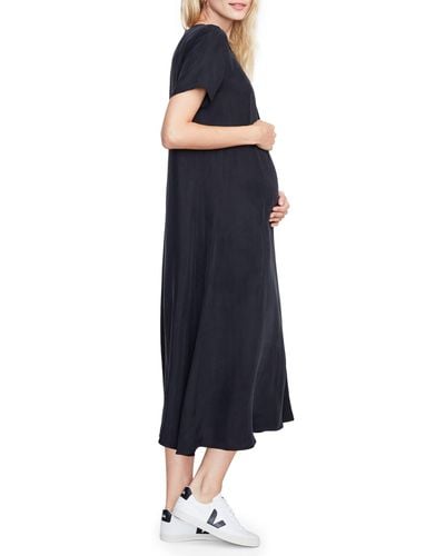 HATCH The James Maternity Midi Dress - Blue