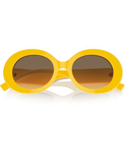 Dolce & Gabbana 51mm Gradient Oval Sunglasses - Yellow