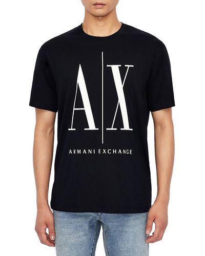 Armani Exchange Icon Logo Printed Tee - Black