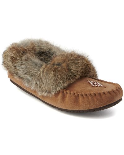 Manitobah Street Faux Fur Trimmed Slipper - Brown