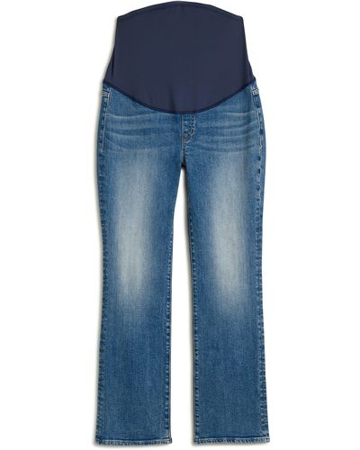 Madewell Over The Belly Kick Out Crop Maternity Jeans - Blue