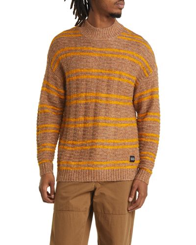 Native Youth Relaxed Fit Stripe Sweater - Orange