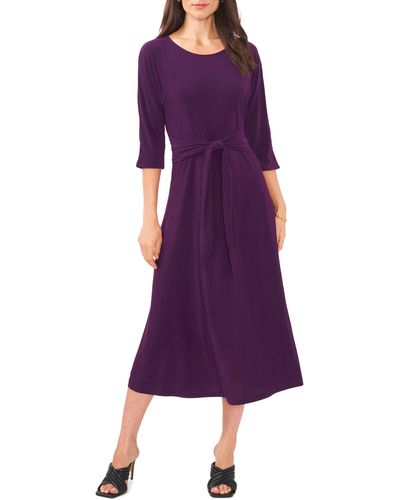 Chaus Tie Front Midi Dress - Purple