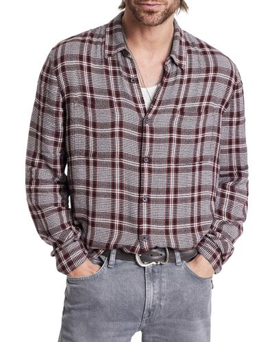 John Varvatos Cole Plaid Button-up Shirt - Gray