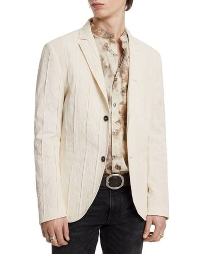 John Varvatos Pintuck Slim Fit Organic Cotton Jacket - Natural