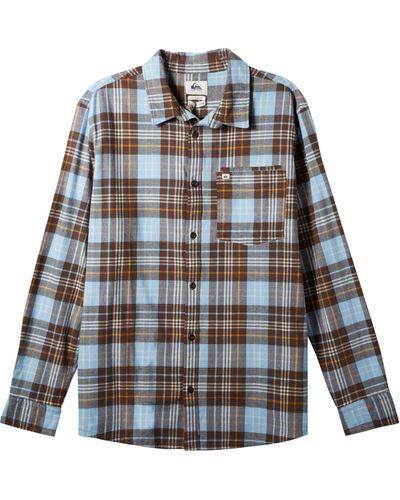 Quiksilver Banchor Plaid Stretch Flannel Button-up Shirt - Brown