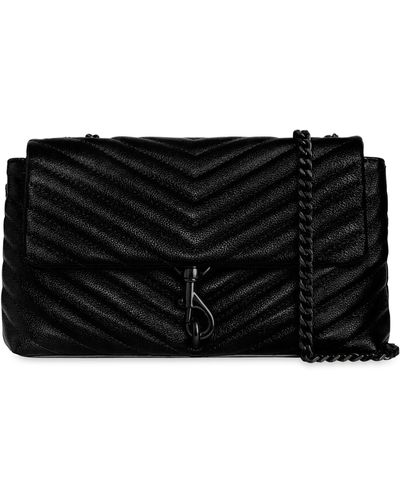 Rebecca Minkoff Medium Edie Quilted Leather Convertible Crossbody Bag - Black