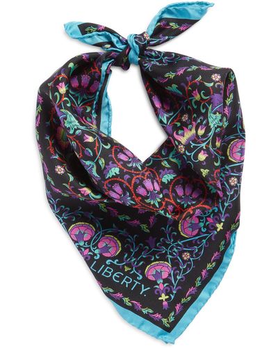 Liberty Lodden Floral Silk Scarf - Blue