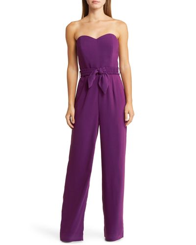 Lilly Pulitzer Lilly Pulitzer Rosalie Strapless Sweetheart Neck Jumpsuit - Purple