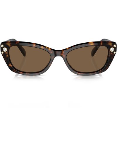 Swarovski 54mm Constella Cat Eye Sunglasses - Brown