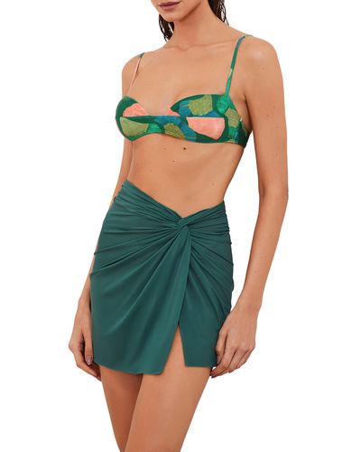 ViX Karen Twist Cover-up Skirt - Green