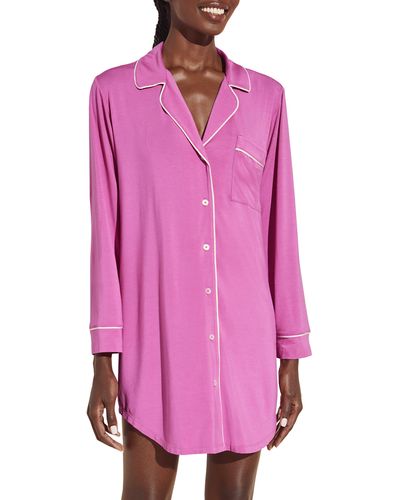 Eberjey Gisele Jersey Knit Sleep Shirt - Pink