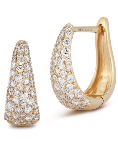Dana Rebecca Tapered Diamond Hoop Earrings - White