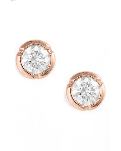 Bony Levy Medium Bezel Diamond Stud Earrings - Metallic