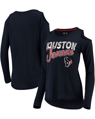 G-III 4Her by Carl Banks Houston Texans Post Season Long Sleeve V-neck T- shirt At Nordstrom in Blue