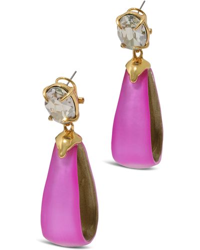 Alexis Bonbon Crystal Lucite Teardrop Earrings - Pink