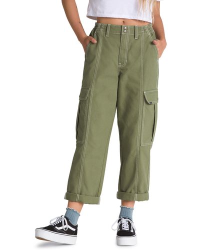 Vans Sidewalk Wide Leg Crop Cargo Pants - Green