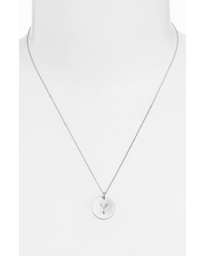 Nashelle Sterling Silver Initial Disc Necklace - Blue