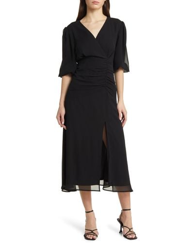 Chelsea28 Forget Me Not Gathered Waist Dress - Black