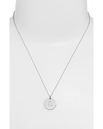 Nashelle Sterling Silver Initial Disc Necklace - Blue
