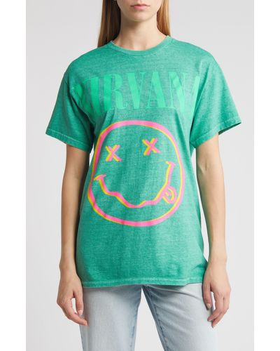 Merch Traffic Nirvana Graphic T-shirt - Green