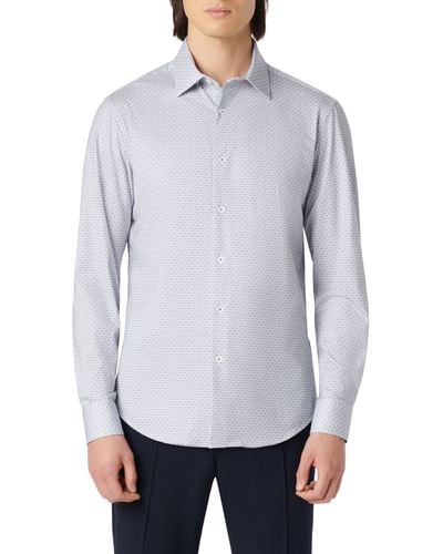 Bugatchi James Ooohcotton Geometric Print Button-up Shirt - White
