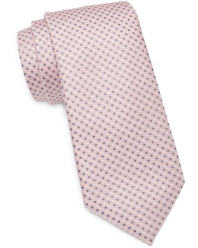 Nordstrom Rayme Minicheck Silk Tie - Pink