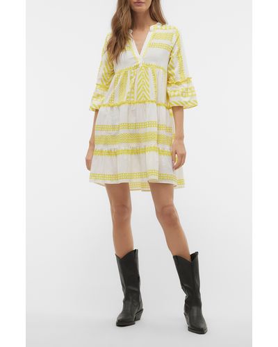 Vero Moda Dicthe Organic Cotton Tunic Dress - Yellow