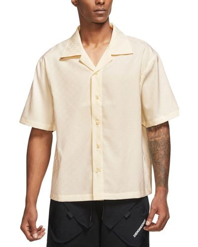 Nike Essentials Short Sleeve Button-up Camp Shirt - Natural