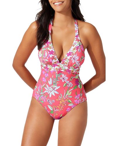 Tommy Bahama Summer Floral Reversible One-piece Swimsuit - Pink