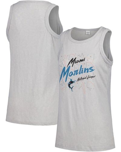 Soft As A Grape Miami Marlins Gauze High Neck Tank Top At Nordstrom - Gray