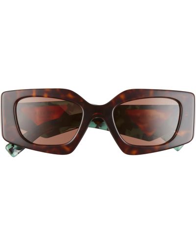 Prada 51mm Rectangular Sunglasses - Brown