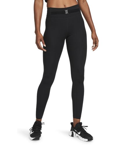 Nike Dri-fit One Luxe Buckle Mid Rise leggings - Black